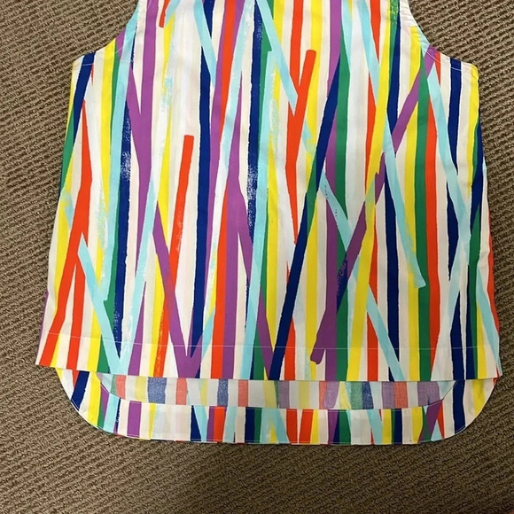 Kate Spade Saturday Sleeveless Abstract Striped Cotton Top - Picture 12 of 12